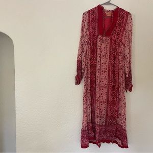 True 60s vintage hippie ankle length cotton dress - M
